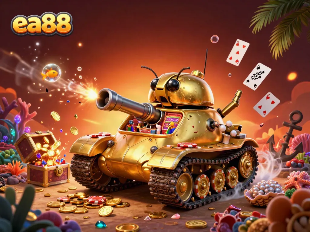 Win big with ea88 as a golden casino beetle tank erupts with fun and fortune.